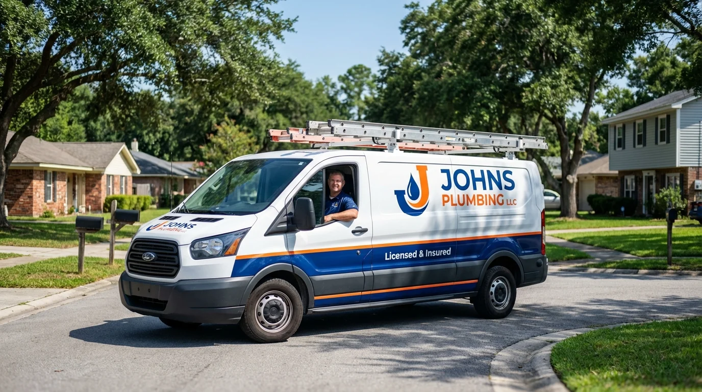 Johns Plumbing LLC service van in Shenandoah, PA
